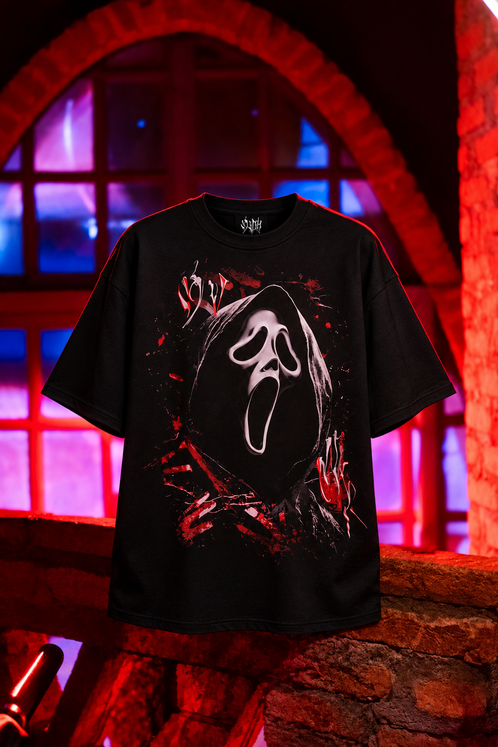 Camiseta Oversized Ghost Face — Hallowemo 🎃🔪