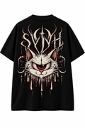 Camiseta Oversized dark cat - Preto