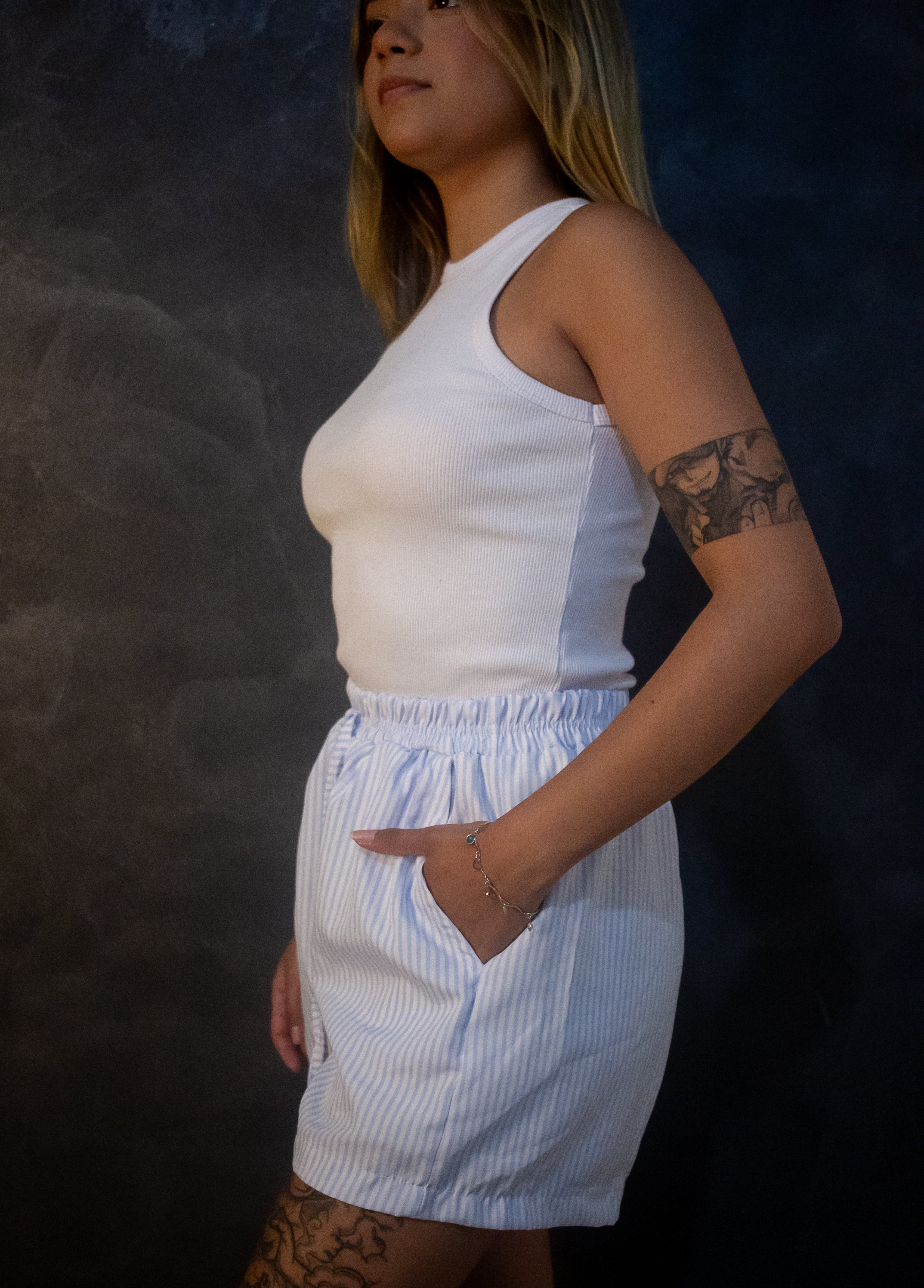 Short Sweet Summer - Listras azul