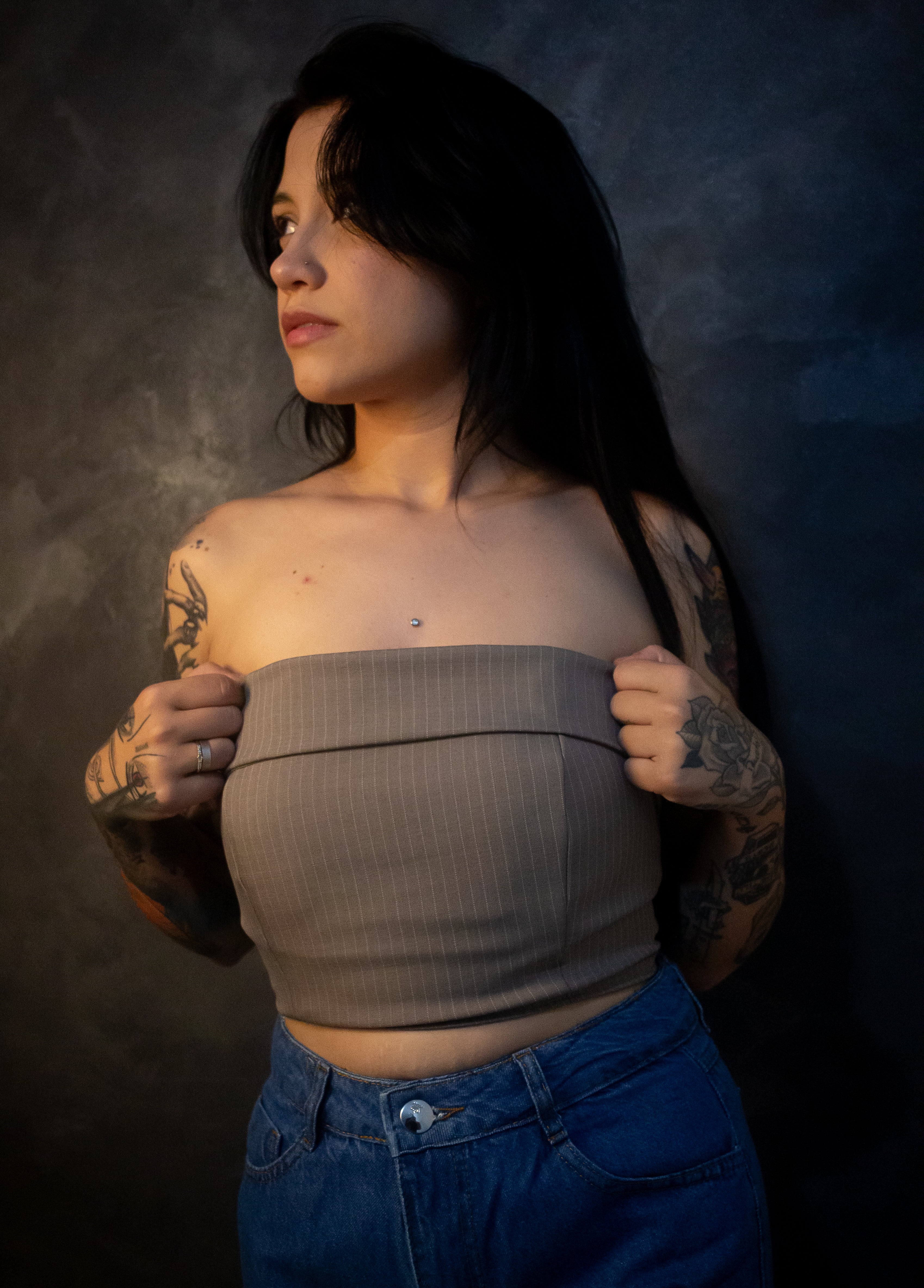 Cropped Alfaiataria Cinza