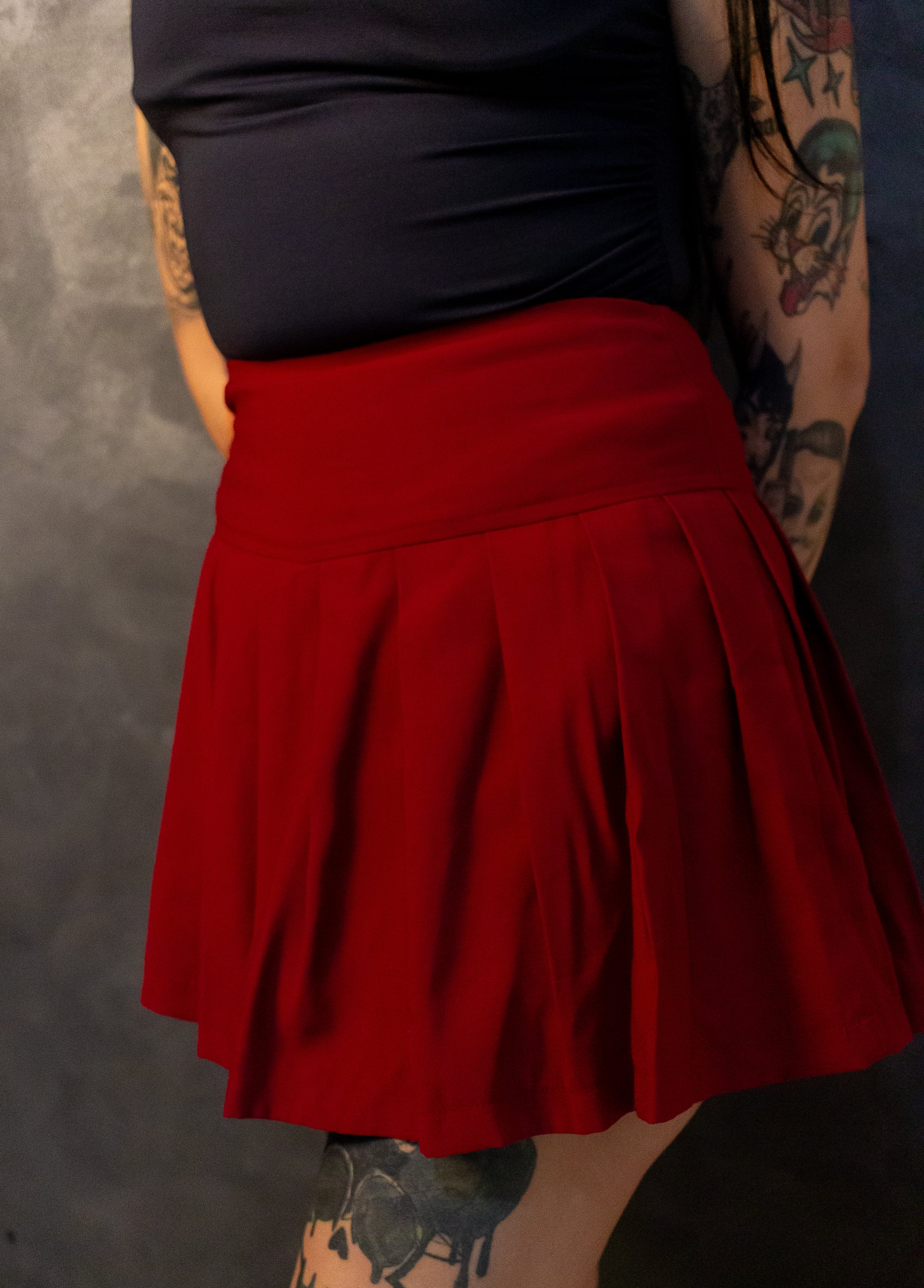 Saia plissada - Marsala