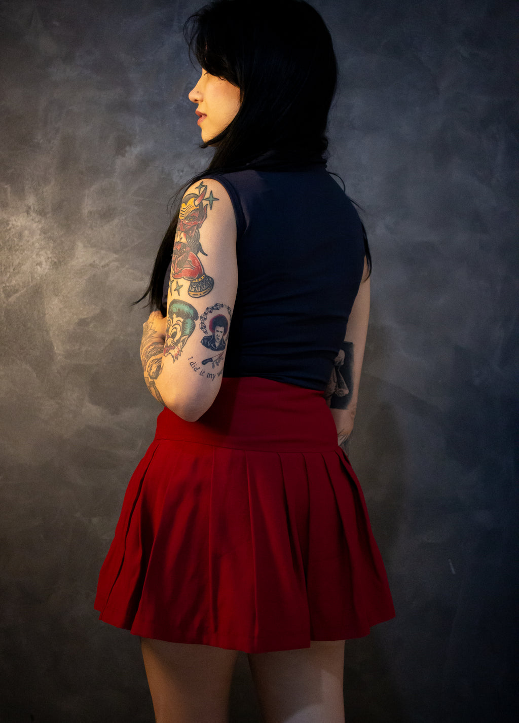 Saia plissada - Marsala