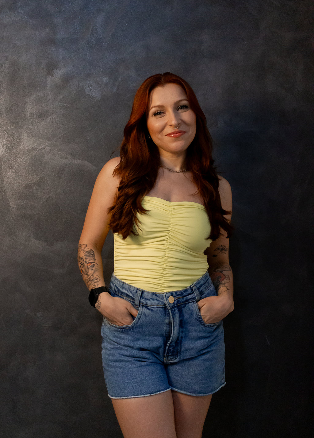 Body Drapeado Gio - Amarelo manteiga