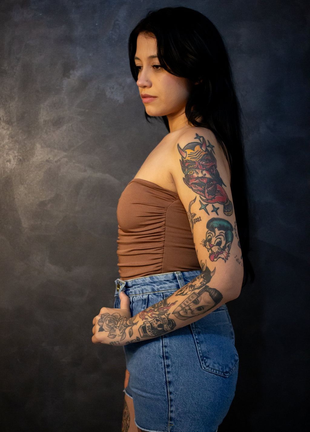 Body Drapeado Gio - Marrom