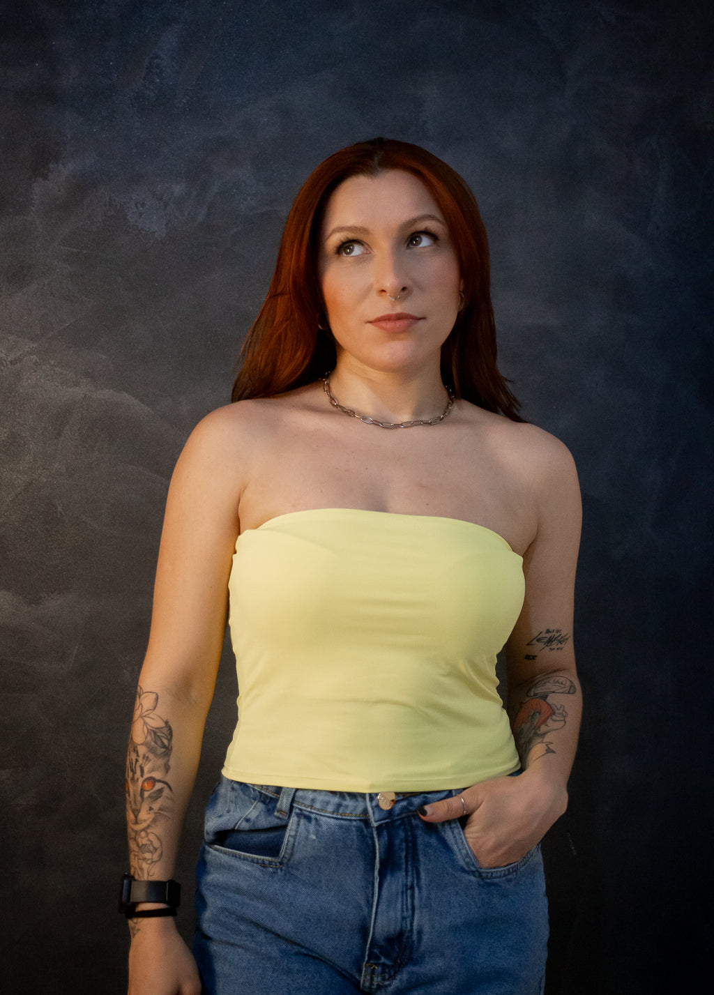 Top Tube Poliamida - amarelo candy