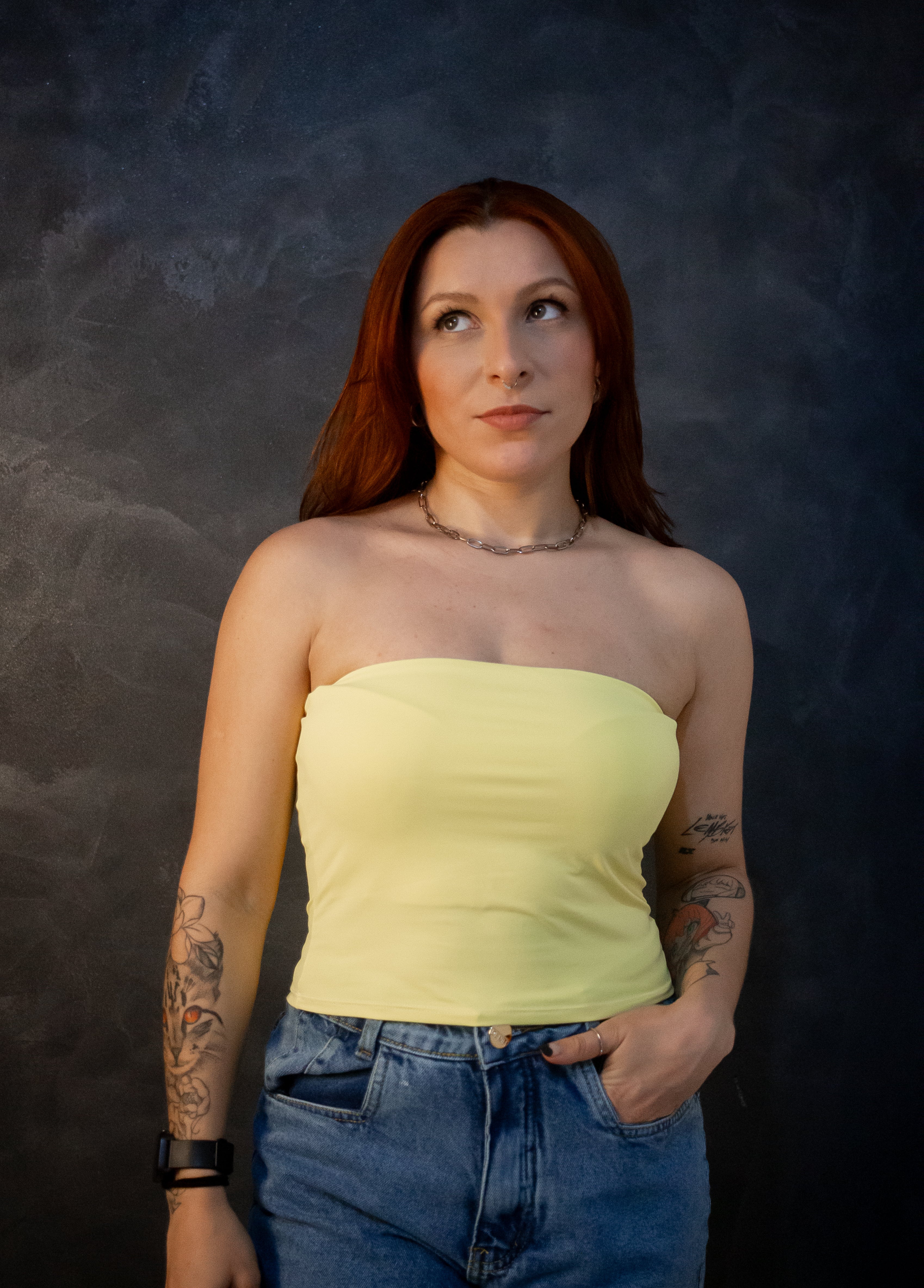 Top Tube Poliamida - amarelo candy