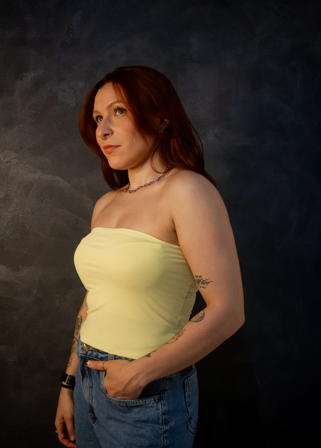 Top Tube Poliamida - amarelo candy