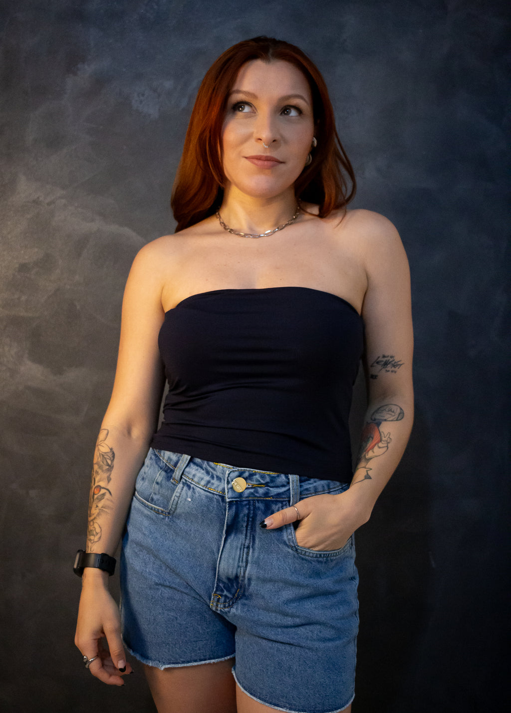 Top Tube Poliamida - Preto