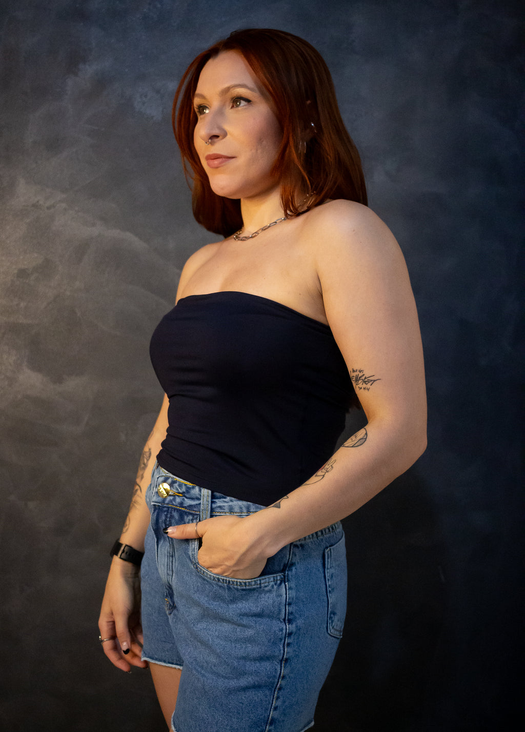 Top Tube Poliamida - Preto