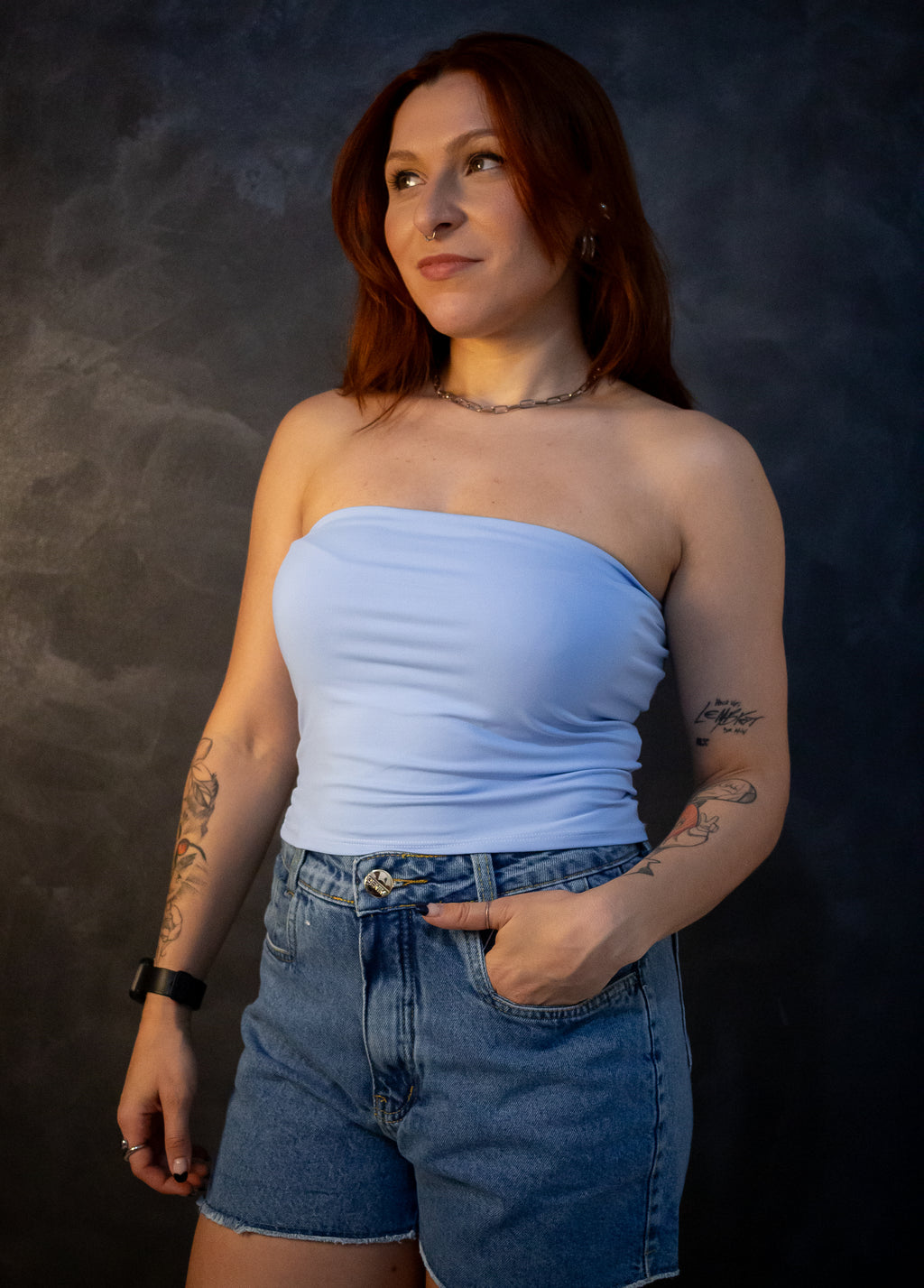 Top Tube Poliamida - azul candy