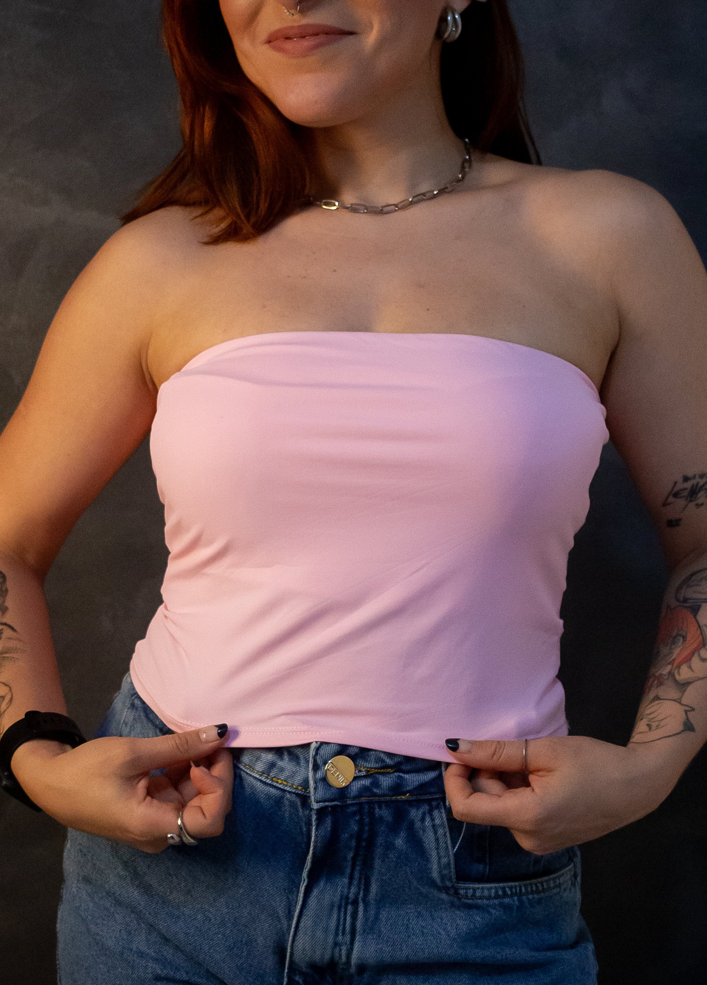 Top Tube Poliamida - Rosa candy