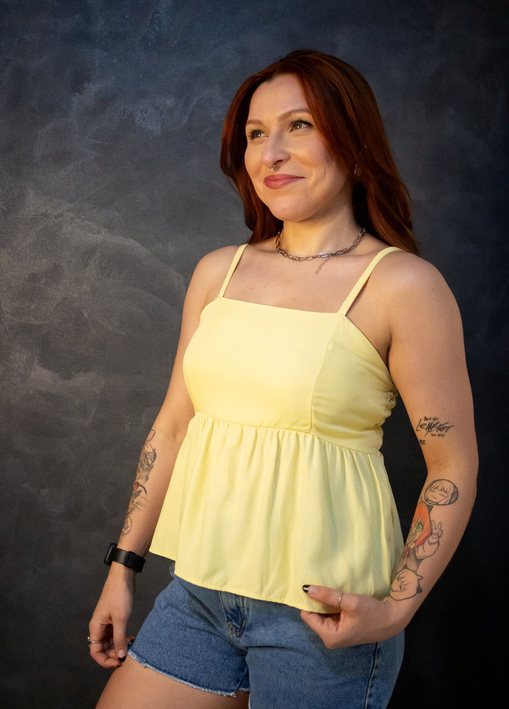 Blusa Peplum - Amarelo Manteiga