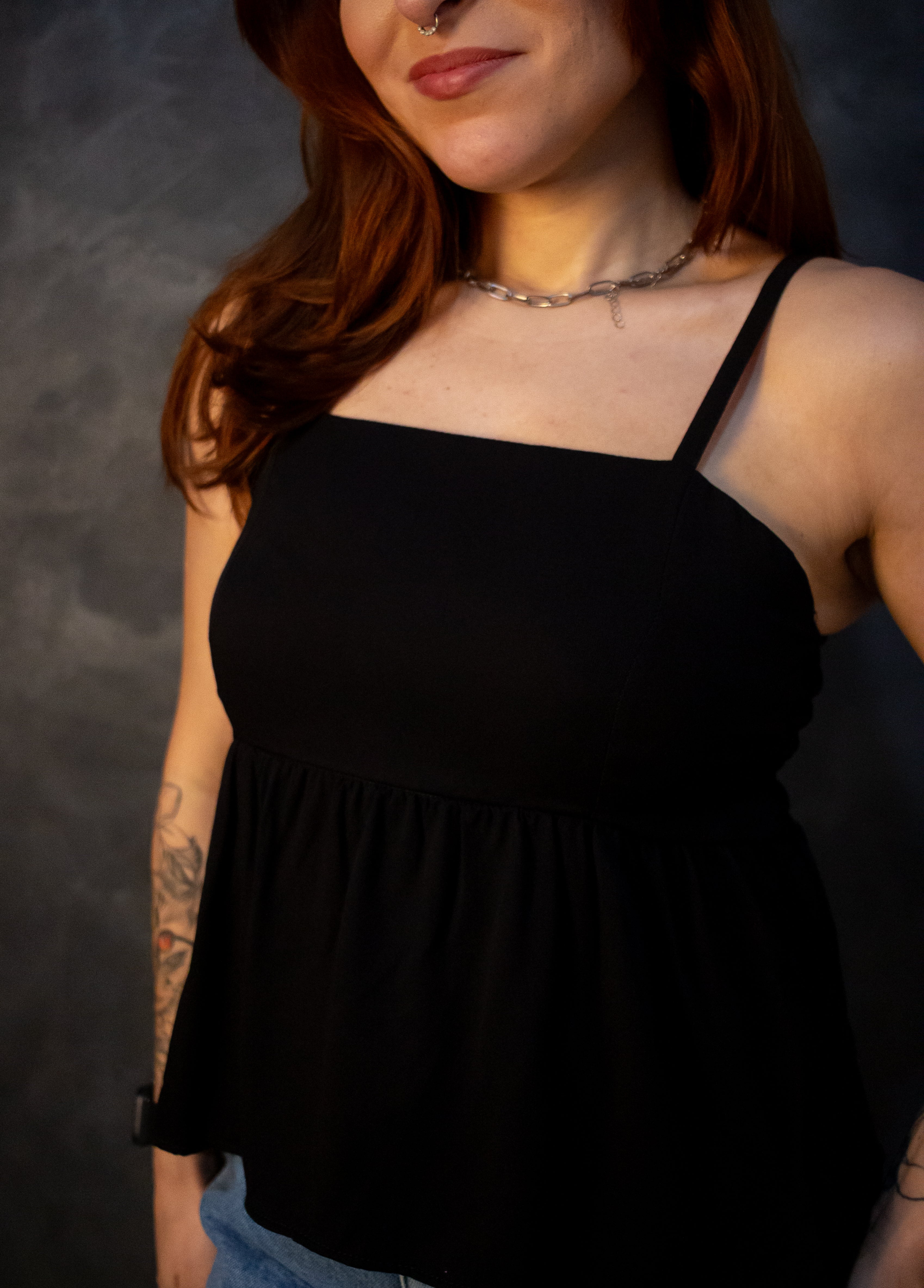 Blusa Peplum - Preta